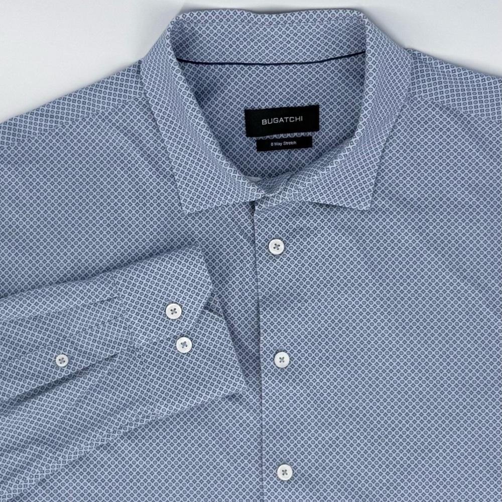 Bugatchi Navy Geometric Button Down Shirt